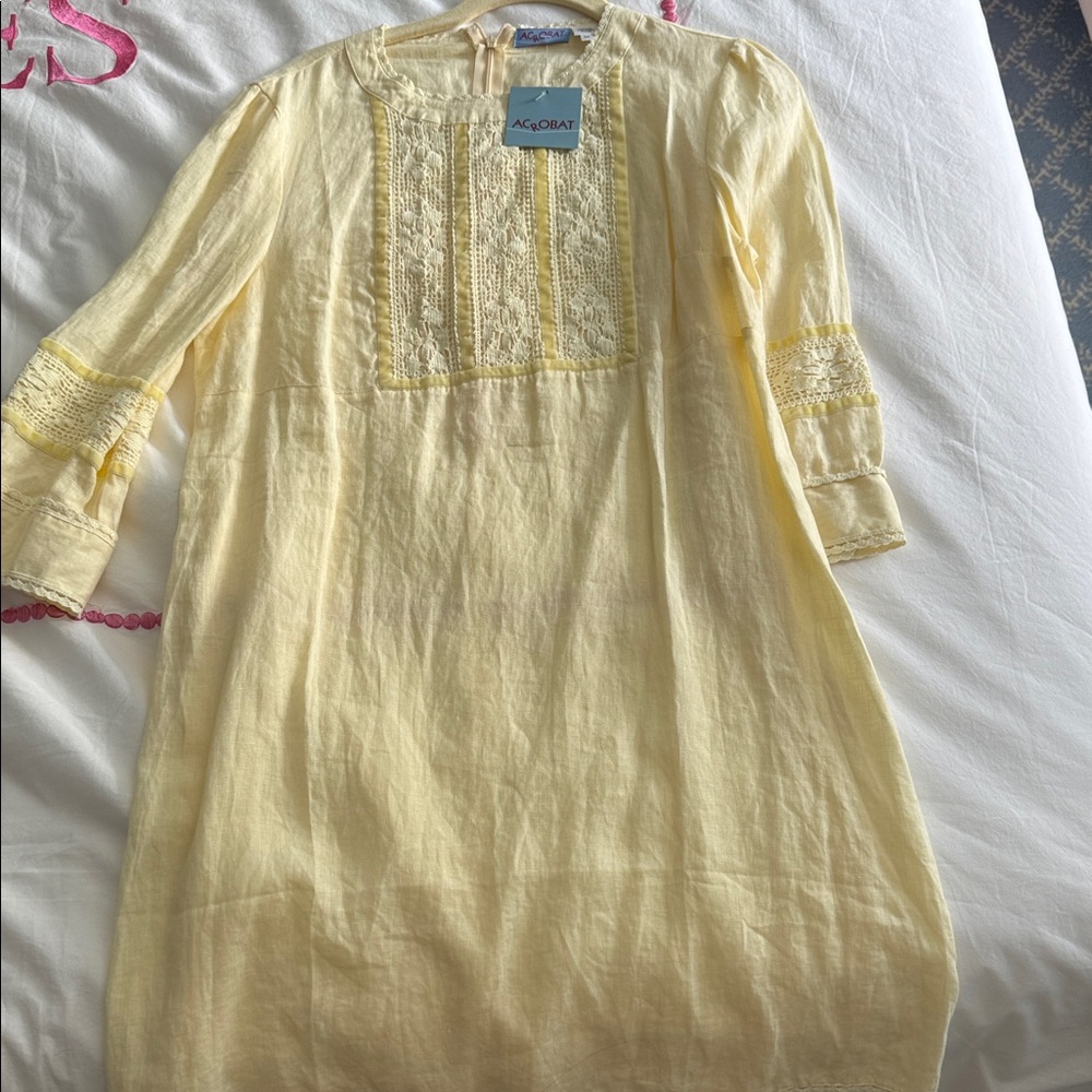 Acrobat Yellow Dress with Lace Details